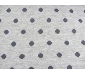 Jaquard Jersey Doubleface Dots grau